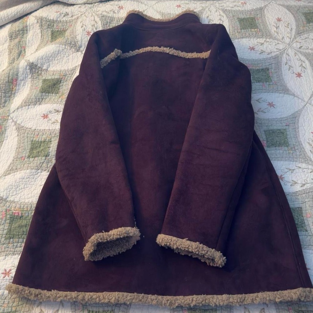 Carhartt Sherpa Shearling Trim Barn Coat Womens S / Girls L Brown Ranch Workwear - Picture 7 of 10